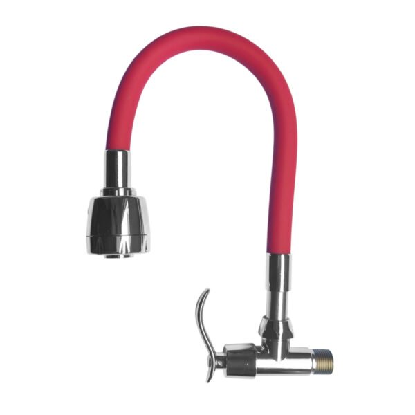 LLAVE COCINA FLEXIBLE COLOR ROJO P/PARED FF-28RO