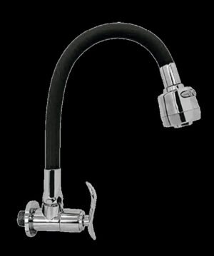 1108 LLAVE COCINA FLEXIBLE P/PARED NEGRO ONDA 103066