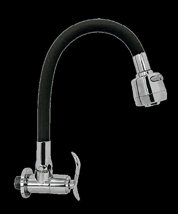 LLAVE COCINA FLEXIBLE P/PARED NEGRO ONDA 103066