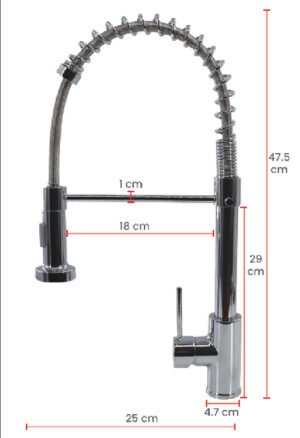 1109 MEZCLADORA COCINA FLEXIBLE P/MUEBLE CROMADO PREMIUN 104054