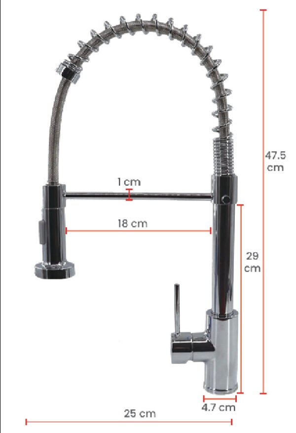 MEZCLADORA COCINA FLEXIBLE P/MUEBLE CROMADO PREMIUN 104054