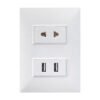 TOMACORRIENTE MIXTO + 2 PUERTO USB KF2256