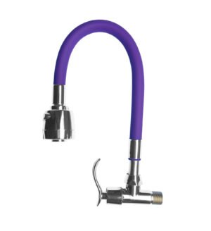 LLAVE COCINA FLEXIBLE COLOR MORADO P/PARED FF-28MO