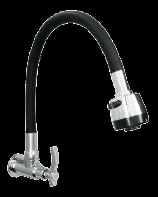 LLAVE COCINA FLEXIBLE P/PARED NEGRO ALETA 103064