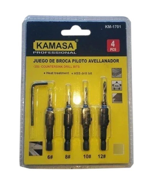 BROCA AVELLANADORA 4PZA (6,8,10,12MM) KM1701