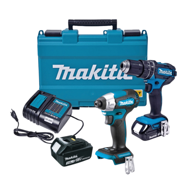 TALADRO INALAMBRICO 18V VERDE 1.5A DHP482Y002 + MALETA/1 ATORNILLADOR IMPACTO DTD157Z