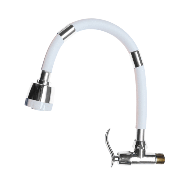 LLAVE COCINA FLEXIBLE COLOR BLANCO P/PARED