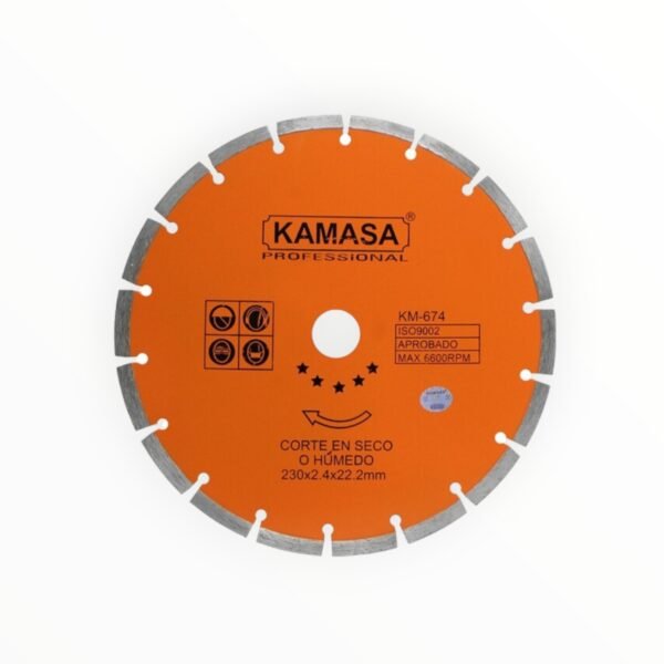 DISCO DIAMANTADO SEGMENTADO NARANJA 9" KM674