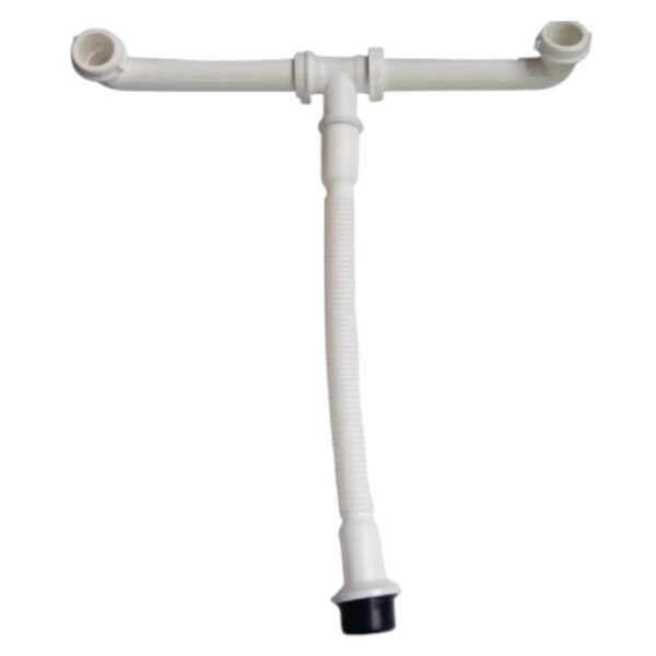 TRAMPA DOBLE FIJA CON SALIDA CORRUGADA BLANCA SIN DESAGUE AM-5558