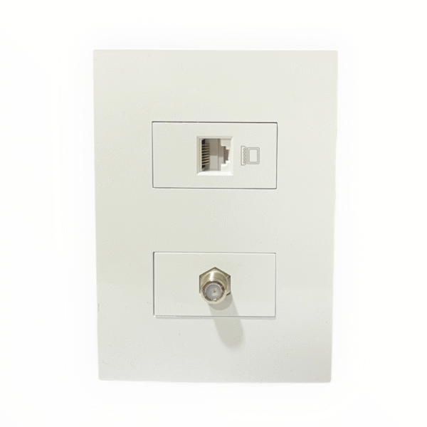 TOMA MIXTO COAXIAL + RJ45 BLANCO CUADRADO KS2285