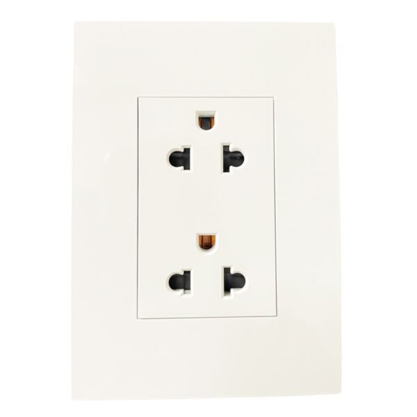 TOMACORRIENTE DOBLE L/TIERRA BLANCO CUADRADO KS6208