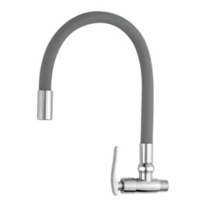 LLAVE COCINA FLEXIBLE COLOR GRIS P/PARED