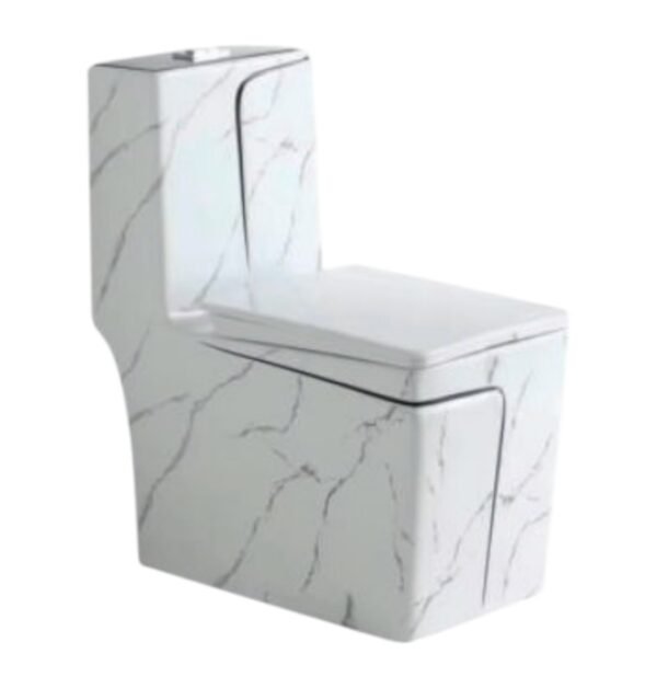 INODORO ONE PIECE BLANCO CON LÍNEA NEGRA + MÁRMOL CUADRADO 680X370X775 ZT-S017-BRL
