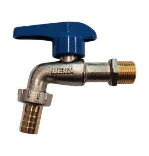 2396 LLAVE JARDIN BRONCE/CROMADO M/CURVO AZUL AM-5110AZ