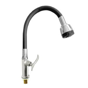 LLAVE COCINA FLEXIBLE P/MUEBLE NEGRO ONDA 9608A-013A2-C12(BK)