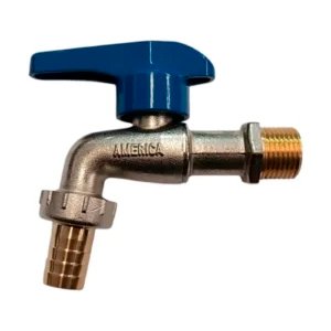 2559 LLAVE JARDIN TODO BRONCE M/CURVO AZUL AM-5113AZ