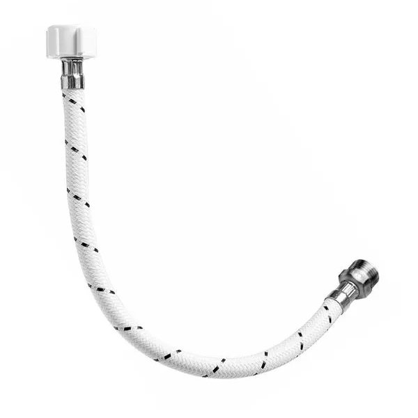 TUBO ABASTO BLANCO VINILO 7/8"X1/2"X40CM C/TUERCA BRONCE AM-5502