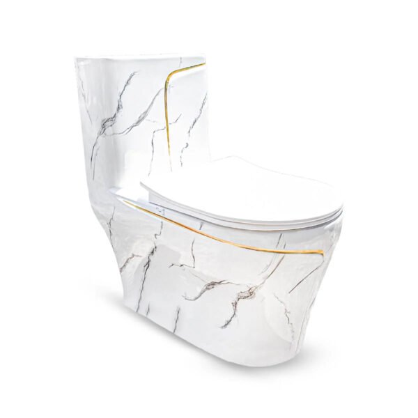 INODORO ONE PIECE BLANCO CON L?NEA DORADO + M?RMOL 70X39X75CM 0020010300