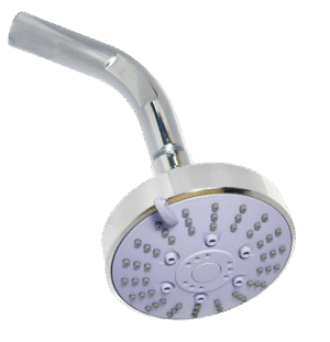 CABEZA DE DUCHA 3.7" ESPAÑOLITA REGULABLE 5 FUNCIONES+ BRAZO CROMADO 17CM 2625