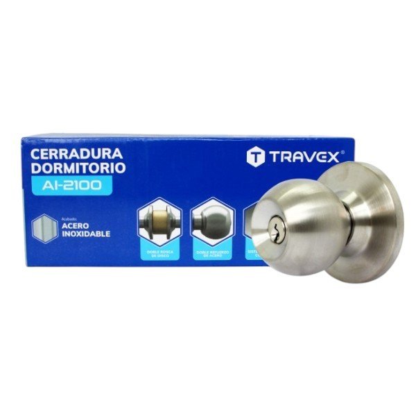 CERRADURA PERILLA ACERO INOXIDABLE AI-2100