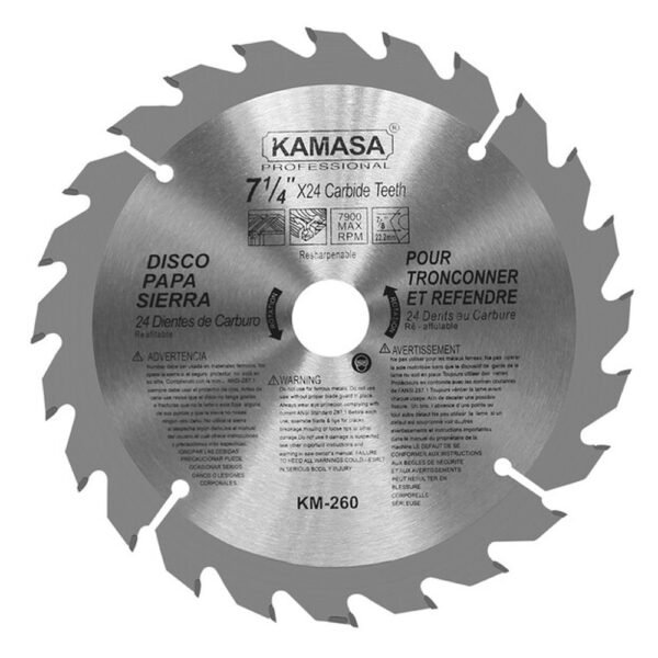 DISCO MADERA 7-1/4"X24T KM260