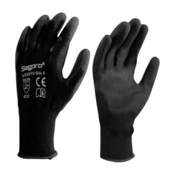 GUANTE NYLON TELA+GOMA POLIURETANO NEGRO "M" T/8 GPUGFLEXNE