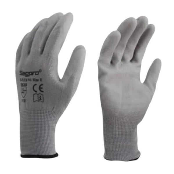 GUANTE NYLON TELA+GOMA POLIURETANO GRIS "M" T/8 GPUGFLEXGR