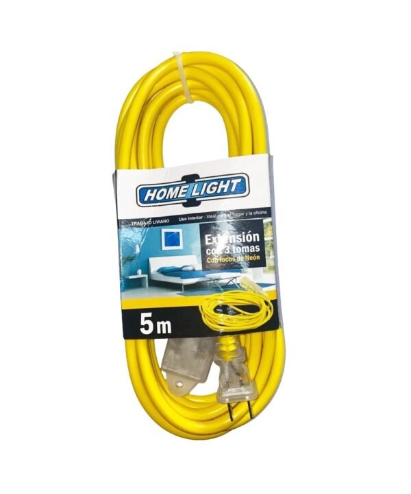 EXTENSION AMARILLO 05MTS C/LUZ NEON