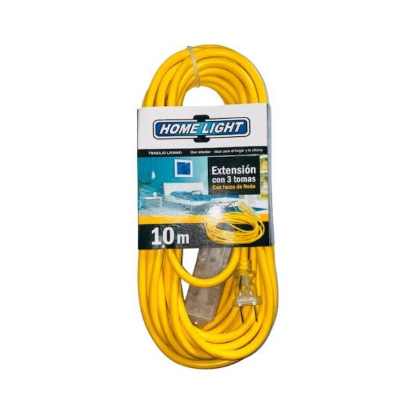 EXTENSION AMARILLO 10MTS C/LUZ NEON