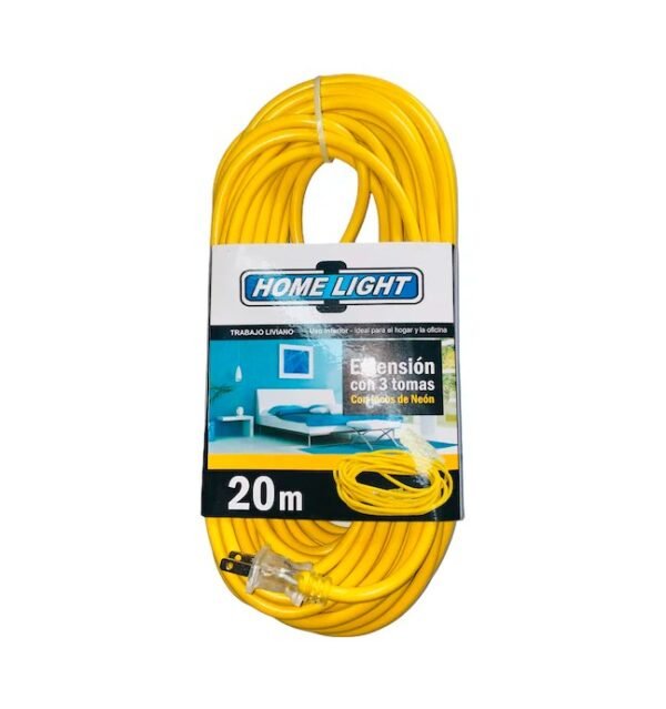 EXTENSION AMARILLO 20MTS C/LUZ NEON