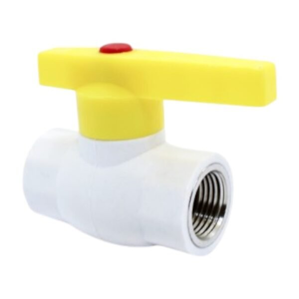 LLAVE ESFERICA PVC 1/2" M/AMARILLO C/ROSCA CROMADA