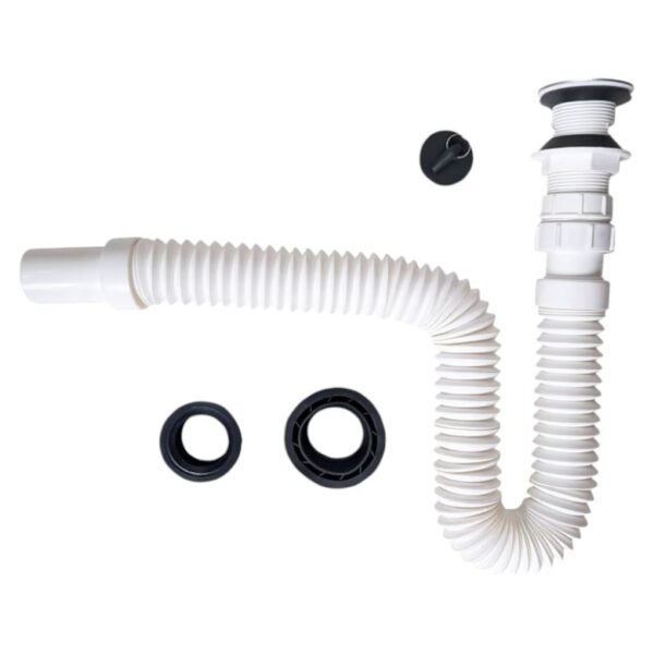 TRAMPA CORRUGADA BLANCA + DESAGUE 4" PVC FY-3018