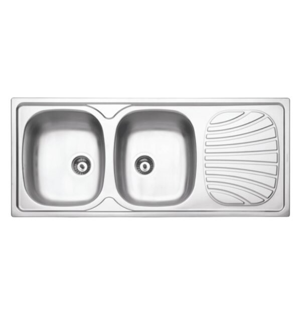 LAVADERO ACERO 2 POZAS INOX 116X50CM 93880/605