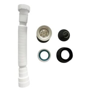 TRAMPA CORRUGADA BLANCA C/DESAGUE SIMPLE CROMADO 1-1/4" - 1-1/2"