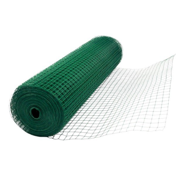 MALLA CUADRADA CUBIERTA VERDE 1/2" X 10 KG