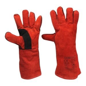 GUANTE CUERO P/SOLDAR ROJO 14" KM845