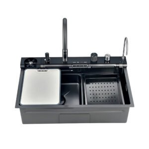 2145 LAVADERO 1P RECTANGULAR NEGRO MULTIFUNCIONAL 75X46CM PIANO 7 TECLAS 221111