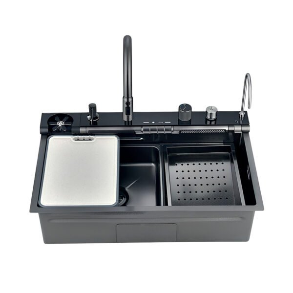 LAVADERO 1P RECTANGULAR NEGRO MULTIFUNCIONAL 75X46CM PIANO 7 TECLAS 221111