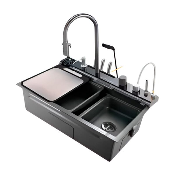 LAVADERO 1P MULTIFUNCIONAL NEGRO 750X460X220MM 7 TECLAS FY-7546Y