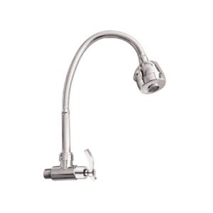 2510.jpg LLAVE COCINA FLEXIBLE P/PARED PESADO CROMADO ALETA 9652A-001A2-B18