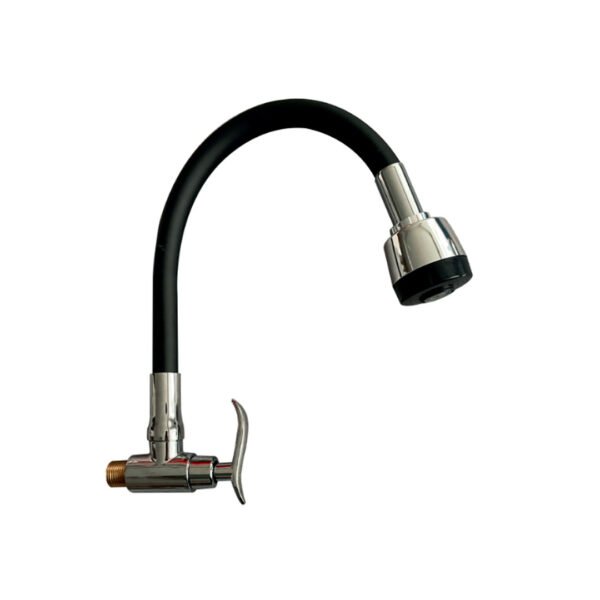 LLAVE COCINA FLEXIBLE P/PARED NEGRO ONDA 9652A-013A2-C12(BK)