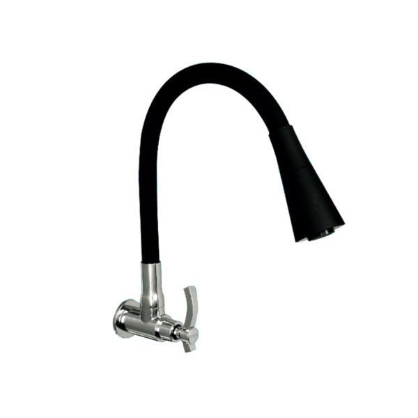 LLAVE DE COCINA PARA PARED FLEXIBLE TIPO GANZO ALETA NEGRO 9652A-001A2-C13(BK)