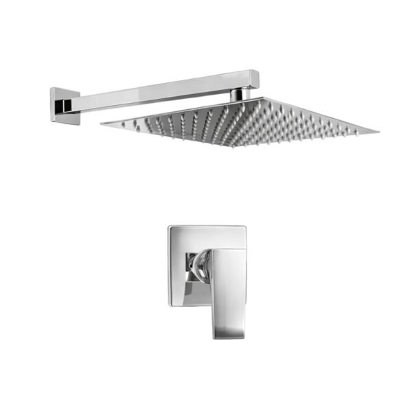 MEZCLADORA DUCHA MONOCOMANDO CUADRADA 8" + CABEZA DUCHA CUADRADA 8" CROMADO 5823C-T4