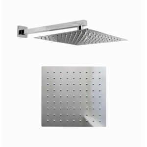 CABEZA DE DUCHA CUADRADA 8" + BRAZO MINIMALISTA CROMADO 3358B-L88-40B