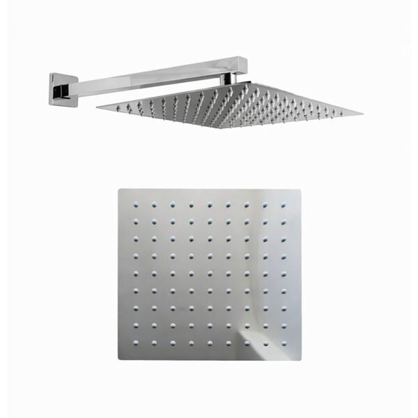 CABEZA DE DUCHA CUADRADA 8" + BRAZO MINIMALISTA CROMADO 3358B-L88-40B