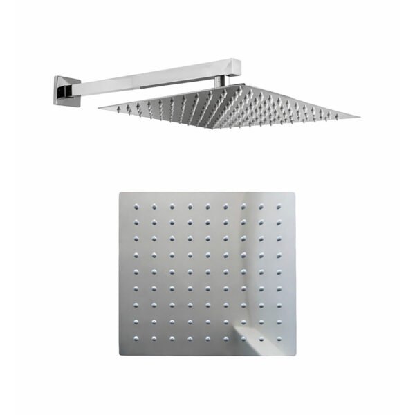 CABEZA DE DUCHA CUADRADA 10" + BRAZO MINIMALISTA CROMADO 3359B5-L88-40B