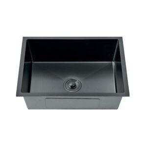 LAVADERO 1P CUADRADO NEGRO 45X45X23CM C/BANDEJA REGULABLE AH-4545B