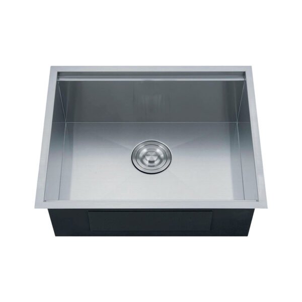 LAVADERO 1P CUADRADO SATINADO 45X45X23CM C/BANDEJA REGULABLE AH-4545