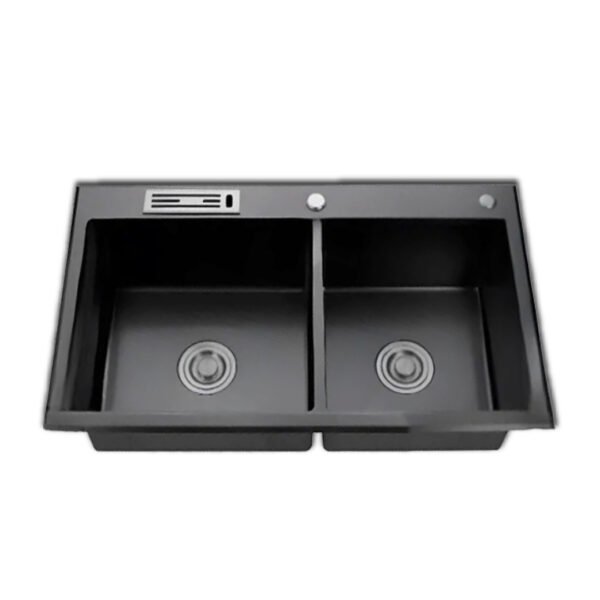 LAVADERO 2P NEGRO C/BANDEJA REGULABLE 100X50CM 27-AC