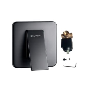 MEZCLADORA DUCHA MONOCOMANDO CANOPLA CUADRADO NEGRO 2592